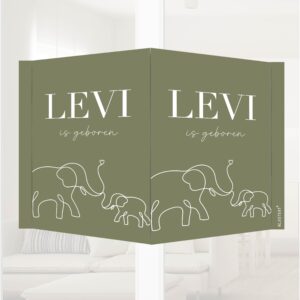 Geboorte raambord olifant groen