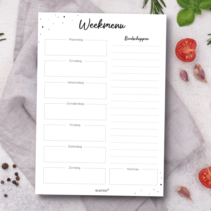 Weekmenu planner