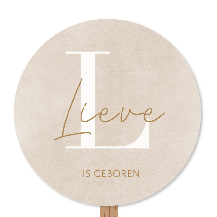 Geboortebord tuin initiaal beige