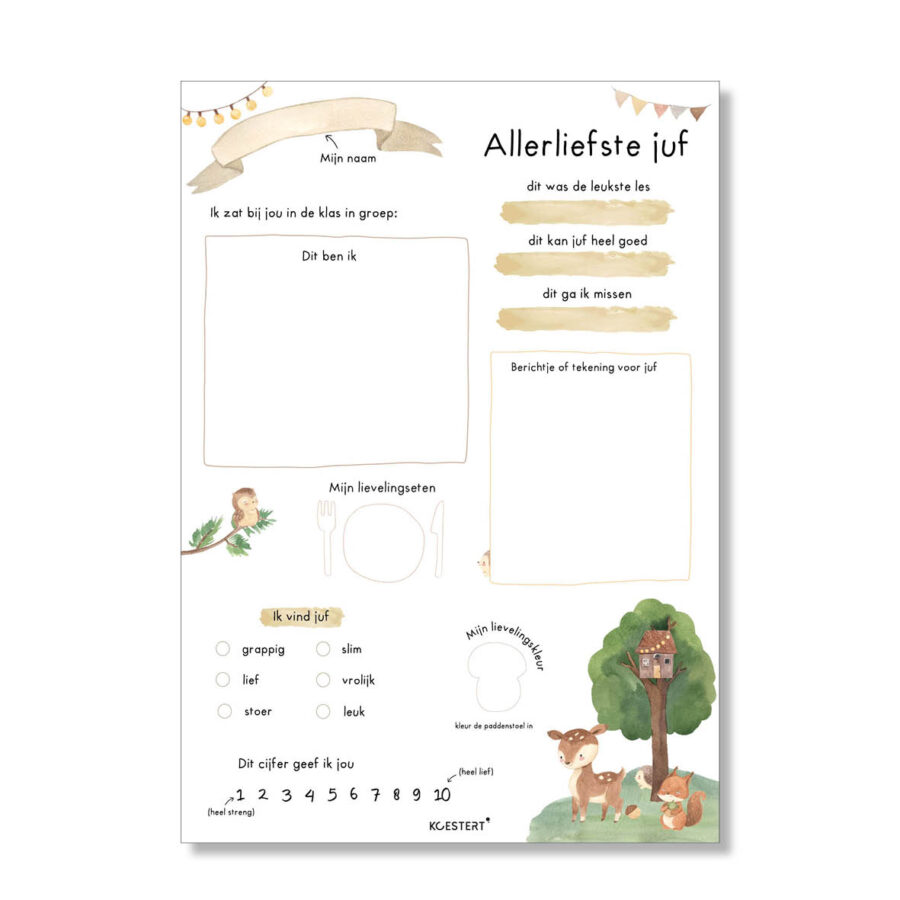 vriendenboekje voor juf printable dierenvriendjes