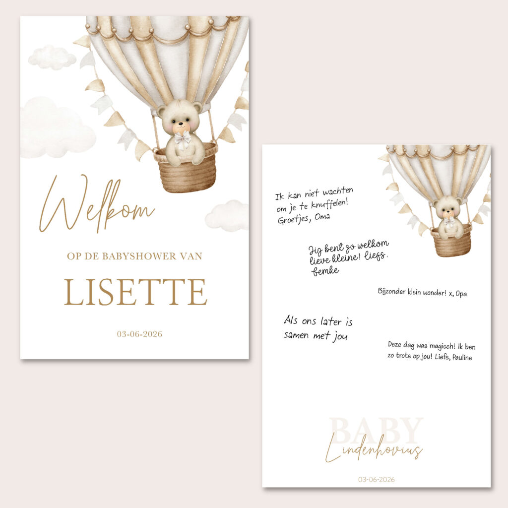 Welkomstbord-babyshower-gastenboek-gastenbord-voordeelpakket-koestert